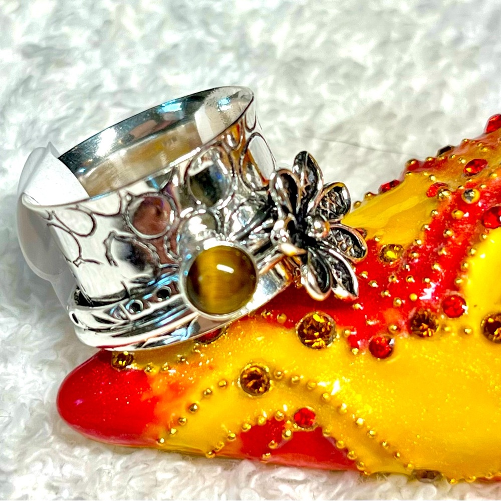 Sterling silver wide BAND “fidget” spinner ring NWT